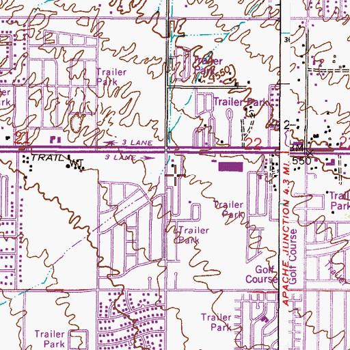 Topographic Map of Rambler Mobile Park, AZ