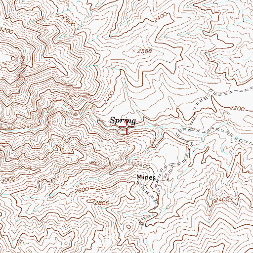 Topographic Map of Willow Spring, AZ