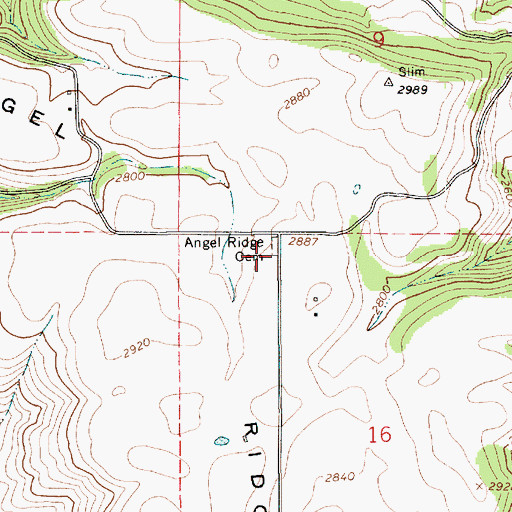 Topographic Map of Angel Ridge Cemetery, ID