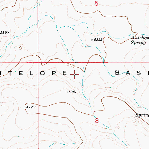 Topographic Map of Antelope Basin, ID