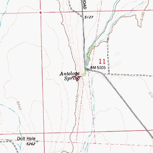 Topographic Map of Antelope Spring, ID
