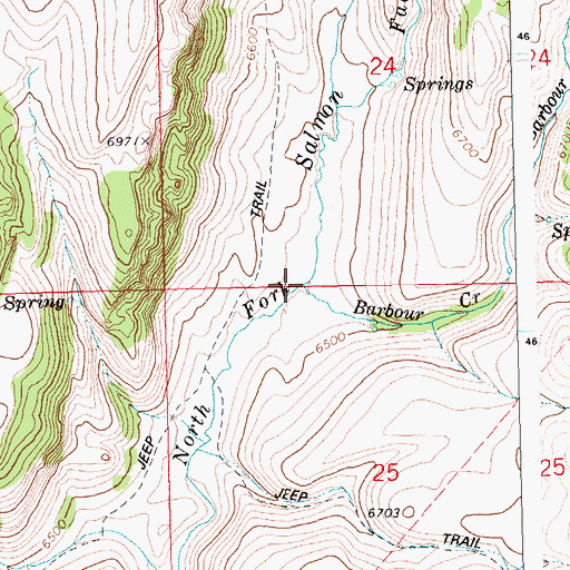 Topographic Map of Barbour Creek, ID