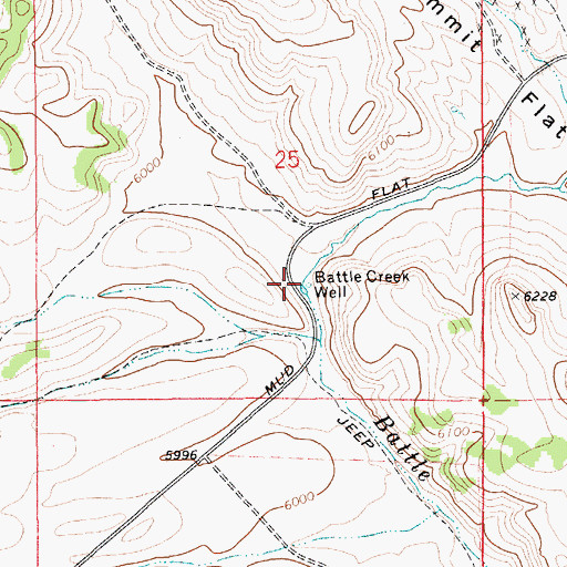 Topographic Map of Battle Creek Well, ID