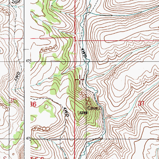 Topographic Map of Big Sawmill Creek, ID