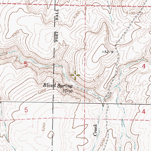 Topographic Map of Blind Spring, ID