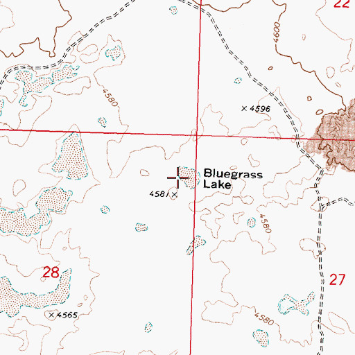 Topographic Map of Bluegrass Lake, ID