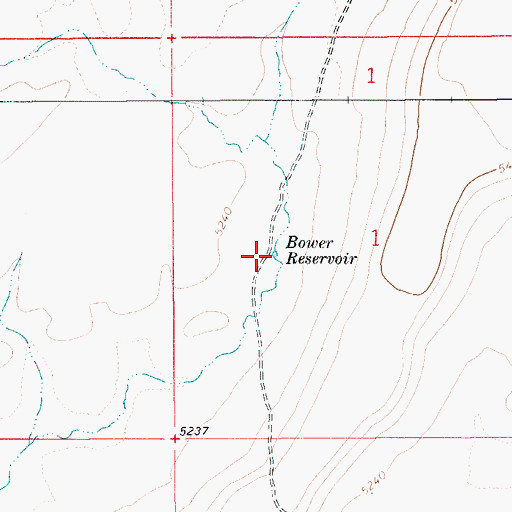 Topographic Map of Bower Reservoir, ID
