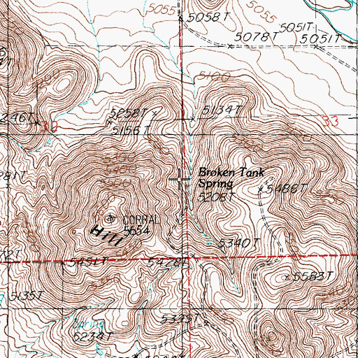Topographic Map of Broken Tank Spring, ID