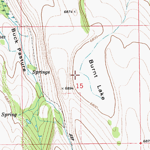 Topographic Map of Burnt Lake, ID