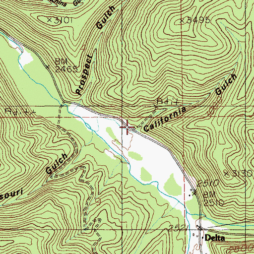 Topographic Map of California Gulch, ID