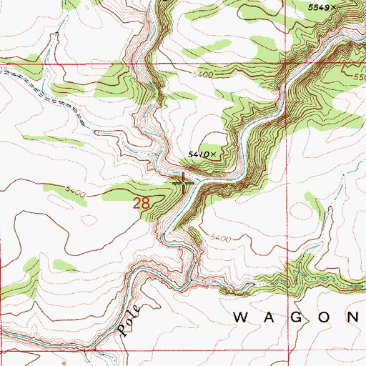 Topographic Map of Camas Creek, ID