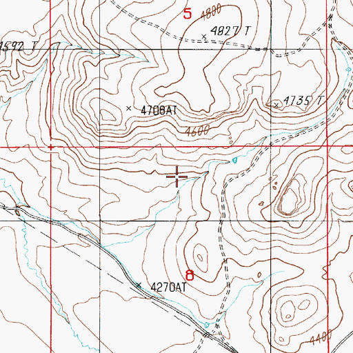 Topographic Map of Canter Spring Reservoir, ID
