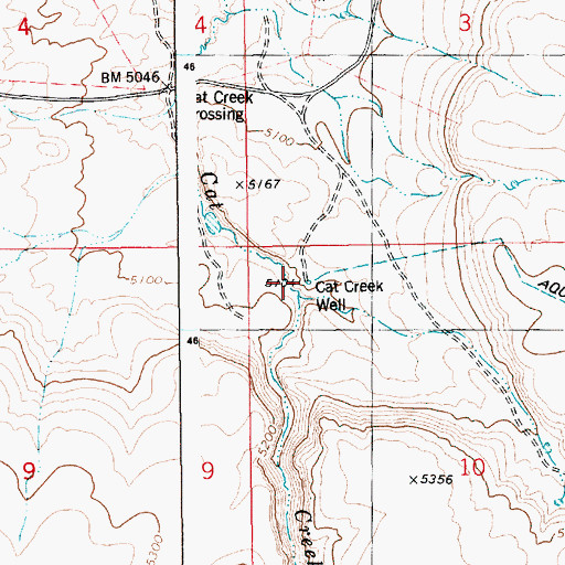 Topographic Map of Cat Creek Well, ID