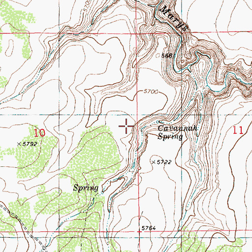 Topographic Map of Cavannah Spring, ID