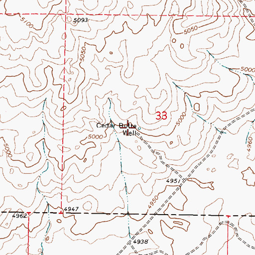 Topographic Map of Cedar Butte Well, ID