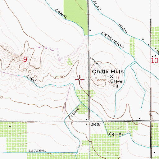 Topographic Map of Chalk Hills, ID