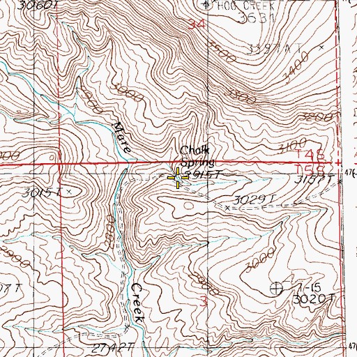 Topographic Map of Chalk Spring, ID