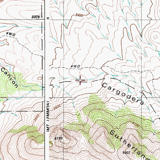 Topographic Map of Cargodera Canyon Six Trail, AZ