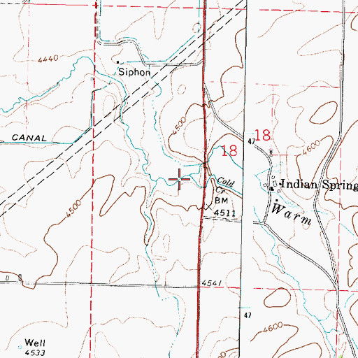 Topographic Map of Cold Creek, ID