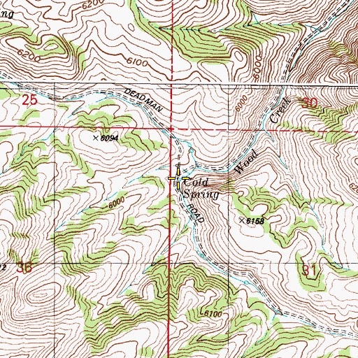 Topographic Map of Cold Spring, ID