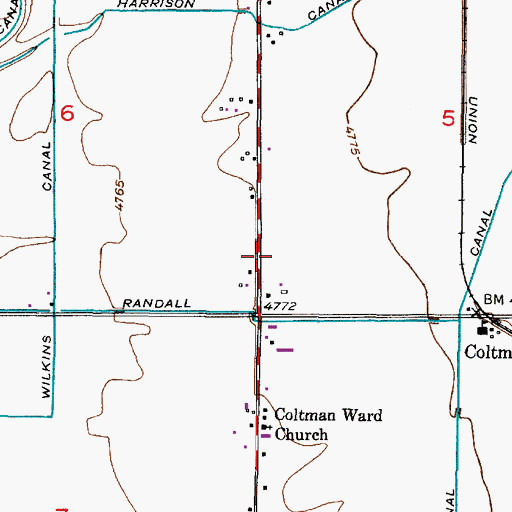 Topographic Map of Coltman Ward Church, ID