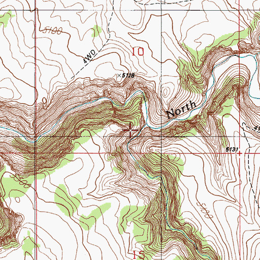 Topographic Map of Combination Creek, ID