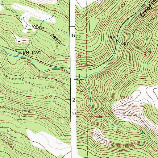 Topographic Map of Cook Creek, ID