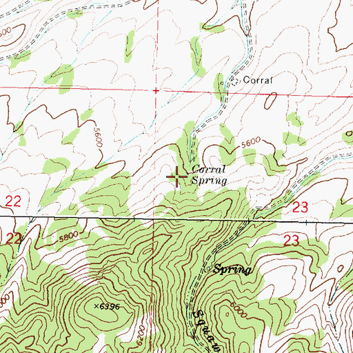 Topographic Map of Corral Spring, ID