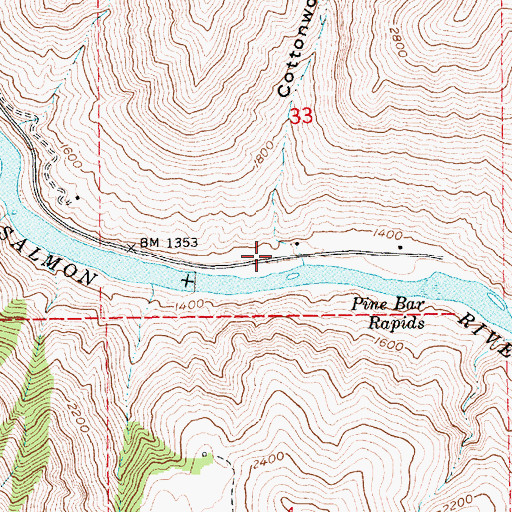 Topographic Map of Cottonwood Gulch, ID
