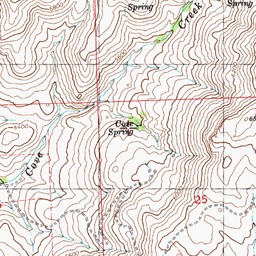Topographic Map of Cove Spring, ID
