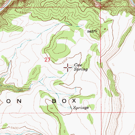 Topographic Map of Cow Spring, ID