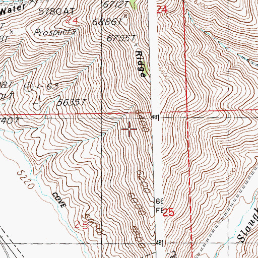 Topographic Map of Cowcatcher Ridge, ID