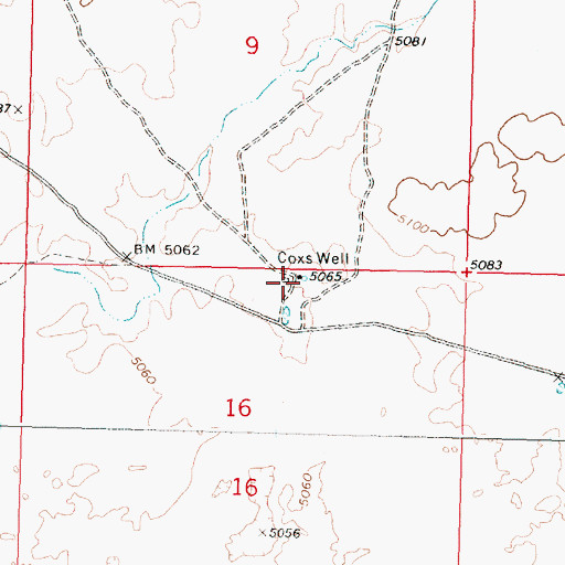 Topographic Map of Coxs Well, ID