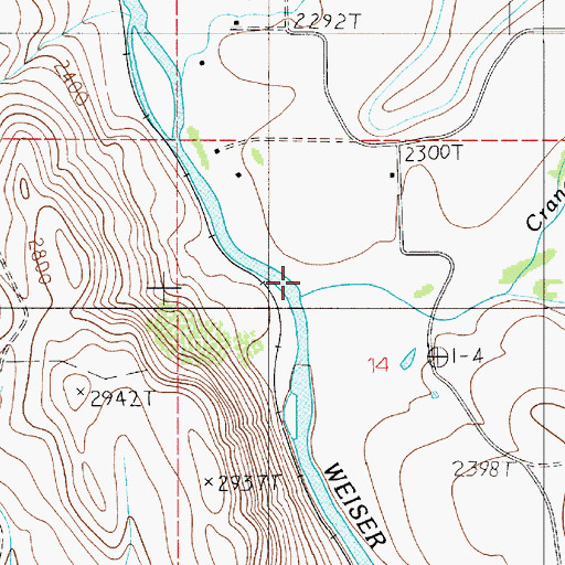 Topographic Map of Crane Creek, ID