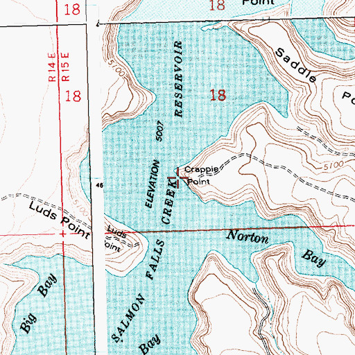 Topographic Map of Crappie Point, ID