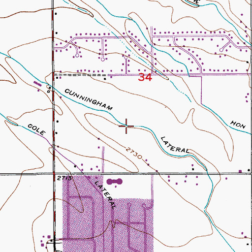 Topographic Map of Cunningham Lateral, ID