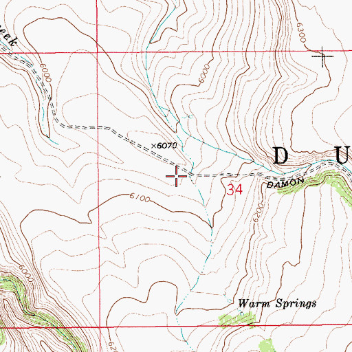 Topographic Map of Damon Trail, ID