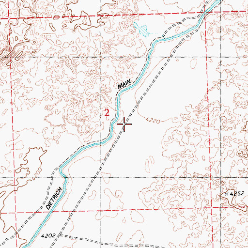 Topographic Map of Detrich Canal, ID