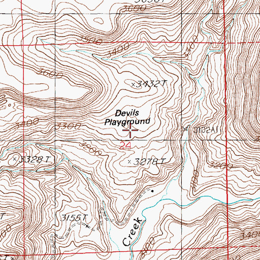 Topographic Map of Devils Playground, ID