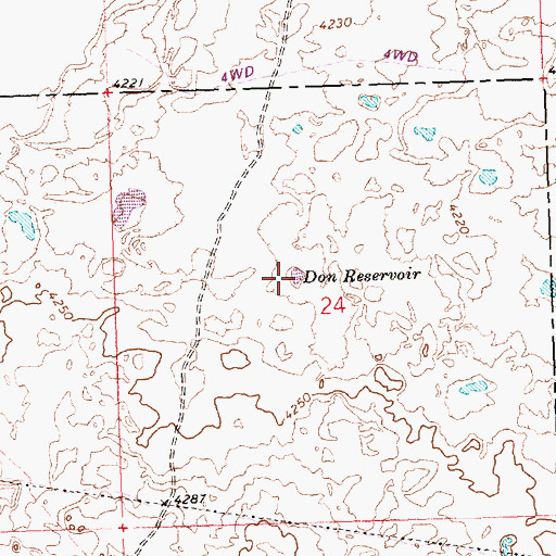 Topographic Map of Don Reservoir, ID
