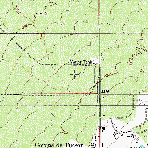 Topographic Map of Corona de Tucson, AZ