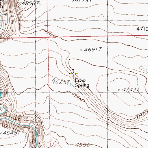 Topographic Map of Echo Spring, ID