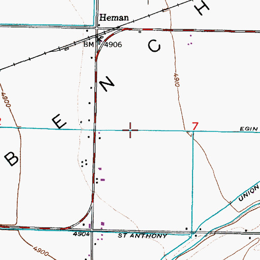 Topographic Map of Egin Canal, ID