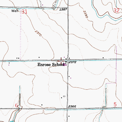 Topographic Map of Enrose School, ID