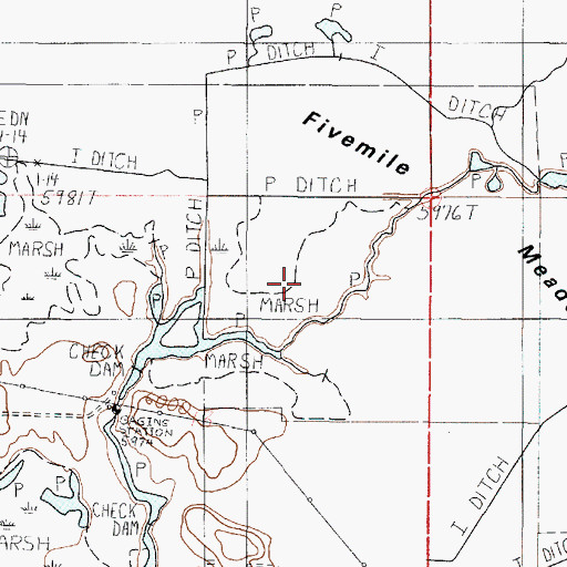 Topographic Map of Fivemile Meadows, ID