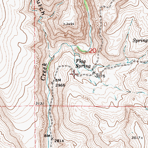 Topographic Map of Flag Spring, ID