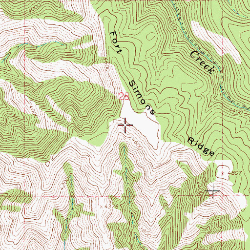 Topographic Map of Fort Simons Ridge, ID