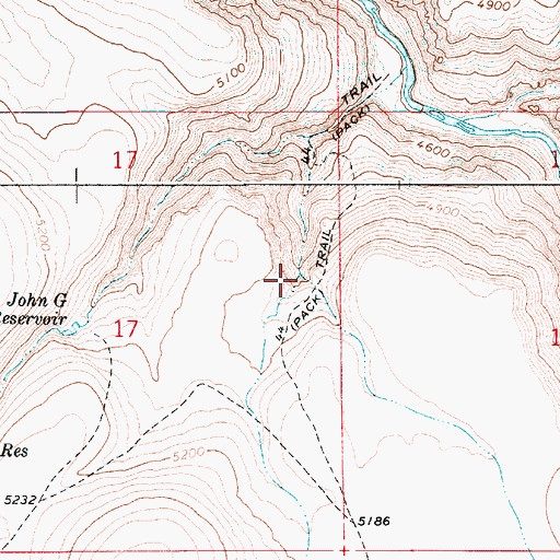 Topographic Map of Forty-Four Trail, ID