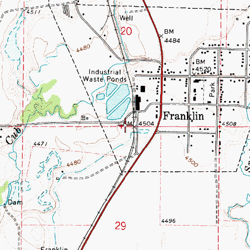 Topographic Map of Franklin, ID