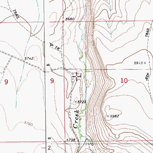 Topographic Map of Fred Hall Homestead, ID